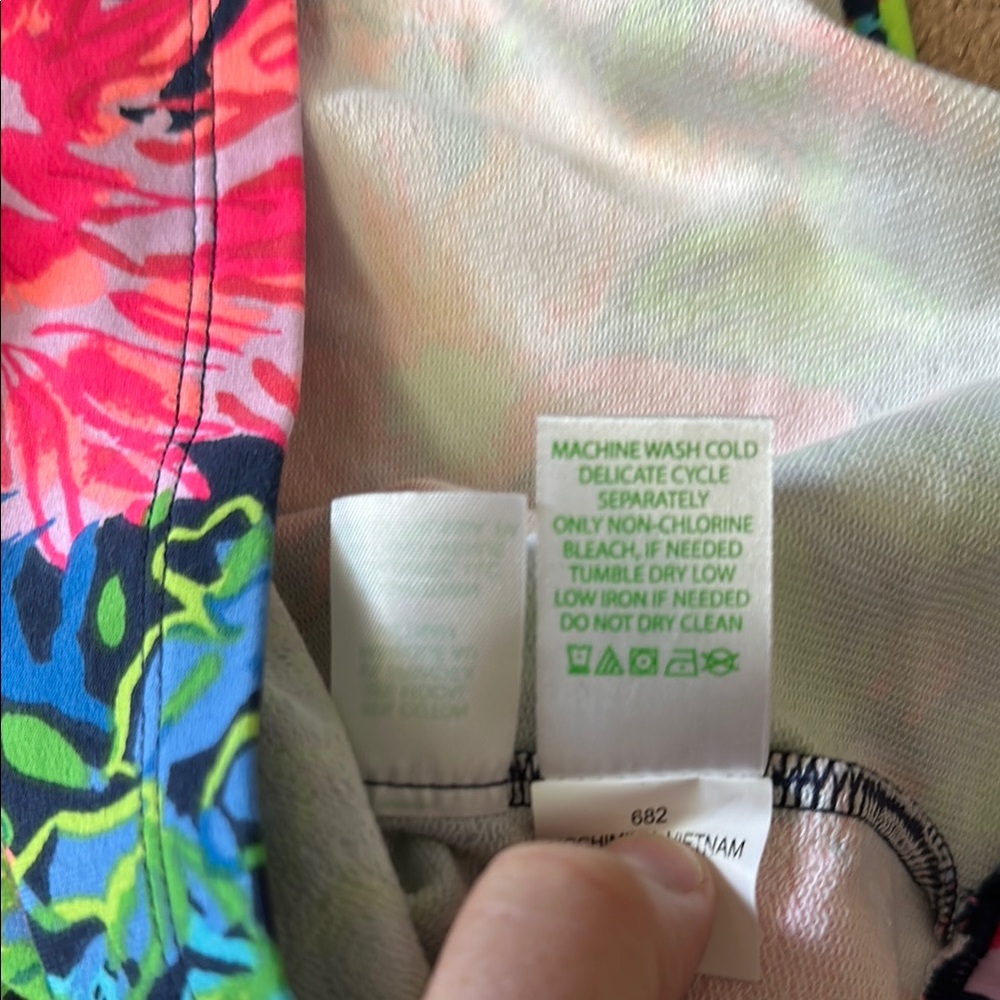 Lilly Pulitzer Teigen Dress Pink and Green Size XL (12-14) - Picture 6 of 8
